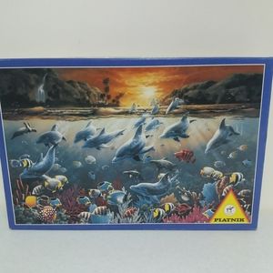 Piantik puzzle Austria puzzle  1000 Dolphins Paradise  27×17" Used All Pieces